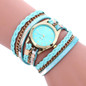 2016 women dress watches women rhinestone watches Bohemian Style Fashion Weave PU Leather Bracelet Lady Womans Wrist Watch