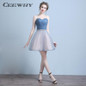 CEEWHY Strapless Ball Gown Formal Dress Bride Banquet Short Party Dresses Crystal Cocktail Dresses Above Knee Homecoming Dresses