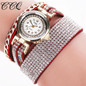CCQ Fashion Leather Bracelet Watch Women Rhinestone Wrist Watch Relojes Mujer Luxury Women Quartz  Watch Gift C45