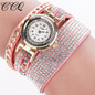 CCQ Fashion Leather Bracelet Watch Women Rhinestone Wrist Watch Relojes Mujer Luxury Women Quartz  Watch Gift C45