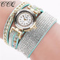 CCQ Fashion Leather Bracelet Watch Women Rhinestone Wrist Watch Relojes Mujer Luxury Women Quartz  Watch Gift C45