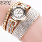 CCQ Fashion Leather Bracelet Watch Women Rhinestone Wrist Watch Relojes Mujer Luxury Women Quartz  Watch Gift C45