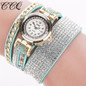 CCQ Fashion Leather Bracelet Watch Women Rhinestone Wrist Watch Relojes Mujer Luxury Women Quartz  Watch Gift C45