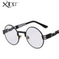 Luxury Metal Sunglasses Men Round Sunglass Steampunk Coating Glasses Vintage Retro Lentes Oculos of Male Sun