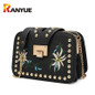 Luxury Handbags Women Bags Designer Brand Fashion Embroidery Flower Chains Rivet Lock Leather Shoulder Crossbody Messenger Bags