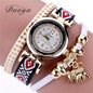 Luxury Fashion Women Gold Elephant Quartz Crystal Dress Bracelet Clock Wristwatches