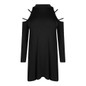 Kissmilk Plus Size New Fashion Women Clothing Casual Solid Cold Shoulder Dress Long Sleeve Basic Big Size Dress3XL 4XL 5XL 6XL