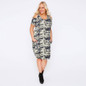 Kissmilk Plus Size New Fashion Women Clothing Casual Camouflage Cold Shoulder Dress Short Sleeve Big Size Dress 3XL 4XL 5XL 6XL