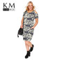Kissmilk Plus Size New Fashion Women Clothing Casual Camouflage Cold Shoulder Dress Short Sleeve Big Size Dress 3XL 4XL 5XL 6XL