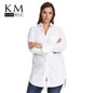 Kissmilk Plus Size Fashion Women Clothing Casual Solid Blouse OL Style Long Sleeve Basic Blouse Big Size Long Blouse 5XL 6XL 7XL