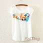 KaiTingu 2017 New Design Fashion Vintage Spring Summer T Shirt Women Tops Tshirt Animal Princess Print T-shirt Woman Clothes