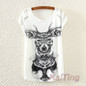 KaiTingu 2017 New Design Fashion Vintage Spring Summer T Shirt Women Tops Tshirt Animal Princess Print T-shirt Woman Clothes