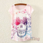 KaiTingu 2017 New Design Fashion Vintage Spring Summer T Shirt Women Tops Tshirt Animal Princess Print T-shirt Woman Clothes