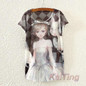 KaiTingu 2017 New Design Fashion Vintage Spring Summer T Shirt Women Tops Tshirt Animal Princess Print T-shirt Woman Clothes