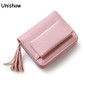 Unishow Small tassel women purse female mini wallet multifunction women coin purse zipper brand money change wallet