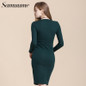 Samuume Elegant Autumn Stretchy Bodycon Dress 2018 O-Neck Long Sleeve Ladies Office Winter Pencil Sexy Dresses Vestidos S1711305
