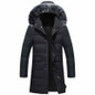 New 2017 Winter down jacket Men Warm Coat Fashion white duck down jackets Long Slim Coat Men Natural fur collar Thicken Parkas