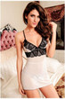 New Fashio Sexy Womens Intimates White Black Lace Chemise Nightie Nightwear Lingerie Nightdress Sleepwear Dress H070
