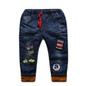 New children clothing baby boys thermal pants jeans for kids 0-5T baby girls plus velvet warm trousers denim autumn and winter
