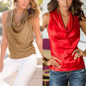 Newest Summer Fashion Sexy Chiffon Blouse Elegant Ladies Solid Tops Casual Sleeveless Women's Shirt XN4 H2