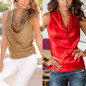 Newest Summer Fashion Sexy Chiffon Blouse Elegant Ladies Solid Tops Casual Sleeveless Women's Shirt
