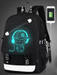 Raged Sheep Boys School Backpack Student Luminous Animation USB Charge Changeover Joint School Bags Teenager anti-theft backpack