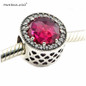 Radiant Hearts Cerise Crystal &amp; Clear CZ Berads Sterling-Silver-Jewelry Fit Original Bracelet Beads For Woman DIY Wholesale