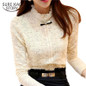 Lace Shirt Women Clothing Blusas Femininas Blouses &amp; Shirts 2015 New Fashion women tops Thick Fleece Women Crochet Blouse 018A