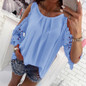 Lace Shirt Blouse Off Shoulder Sexy Women Blouse Chiffon Shirts Blusa Tunic Loose Casual Top For Women WS1360T