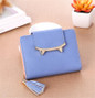 2017 Korean Cute Cat Ears Leather Short Tassel Women Wallet Small Day Clutch Trifold Female Purse ID Coin Card Holder Mini Bag