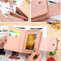 2017 Korean Cute Cat Anime Leather Trifold Slim Mini Wallet Women Small Clutch Female Purse Coin Card Holder Dollar Bag BS88