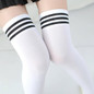 Striped Fashion Designer Women Over The Knee Socks White Black Thigh High Thick Lovely Girls Princess Knee High Long Socks 555