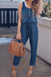 Chicnico Fashion Denim Sleeveless Jumpsuit