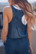 Chicnico Fashion Denim Sleeveless Jumpsuit