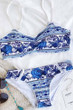 Chicnico Bohemian Floral Print Lace Edge Bikini Set