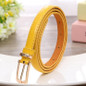 MAIJION Female Straps Leather Belt Waistband Cummerbund For Apparel Accessories,Candy Color Metal Buckle Thin Casual Belt Women