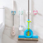 Rustproof Sticker Silicone Mop and Broom Holder Bathroom Wall Mounted Hook Umbrella Organizer Hanger