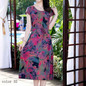 Runway 2017 women summer dress casual women clothing loose print cotton vestidos floral long dresses vintage plus size  5XL