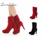 Rumbidzo Fashion Women Boots 2017 High Heels Ankle Boots Platform Shoes Brand Women Shoes Autumn Winter Botas Mujer Femininos