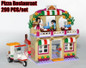 New Girl Friends Heartlake Pizza Restaurant model Building block bricks Toys child 41311 Compatible legoes friends kid gift set