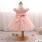 New Flowers Pearls Baby Girls Party Dress Toddler Girl Birthday Dress Kids Princess Wedding tutu Dress Baby Christening Clothing