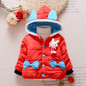 New Kids Coat Bow Baby Girls winter Coats full sleeve coat girl's warm Baby jacket Winter Outerwear Thick girl clothing Lovely