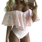 Ruffles Lace Bodysuit 2017 Summer Jumpsuits Rompers Off Shoulder Slash Neck Body Top Beach Overalls Female Sexy Women Bodysuits
