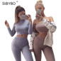SIBYBO Winter Two Pieces Bodycon Jumpsuits For Women Overalls Long Sleeve Bodysuit Sexy Club Elegant Party Rompers And Jumpsuits
