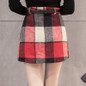 ShyVelvet 2017 Woolen Plaid Skirt Women Autumn Winter Fashion High Waist Sexy Mini Skirts