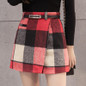 ShyVelvet 2017 Woolen Plaid Skirt Women Autumn Winter Fashion High Waist Sexy Mini Skirts