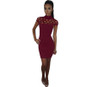 Short Sleeve Women Sexy Mini Dress Bandage Summer Hollow Out Women Bandage Bodycon Evening Party Pencil Mini Dress