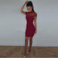 Short Sleeve Women Sexy Mini Dress Bandage Summer Hollow Out Women Bandage Bodycon Evening Party Pencil Mini Dress