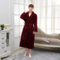 Hot Selling Men Winter Classic Long Warm Bathrobe Mens Soft Flannel Coral Fleece Robes Thick Kimono Bath Robe Male Dressing Gown