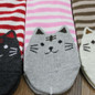 HoT 3D animals style striped fashion cartoon socks women 3D cat footprints Cute Cotton Socks